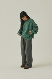 Pigment Two Tuck Wide Pants (Charcoal)