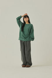 Pigment Two Tuck Wide Pants (Charcoal)