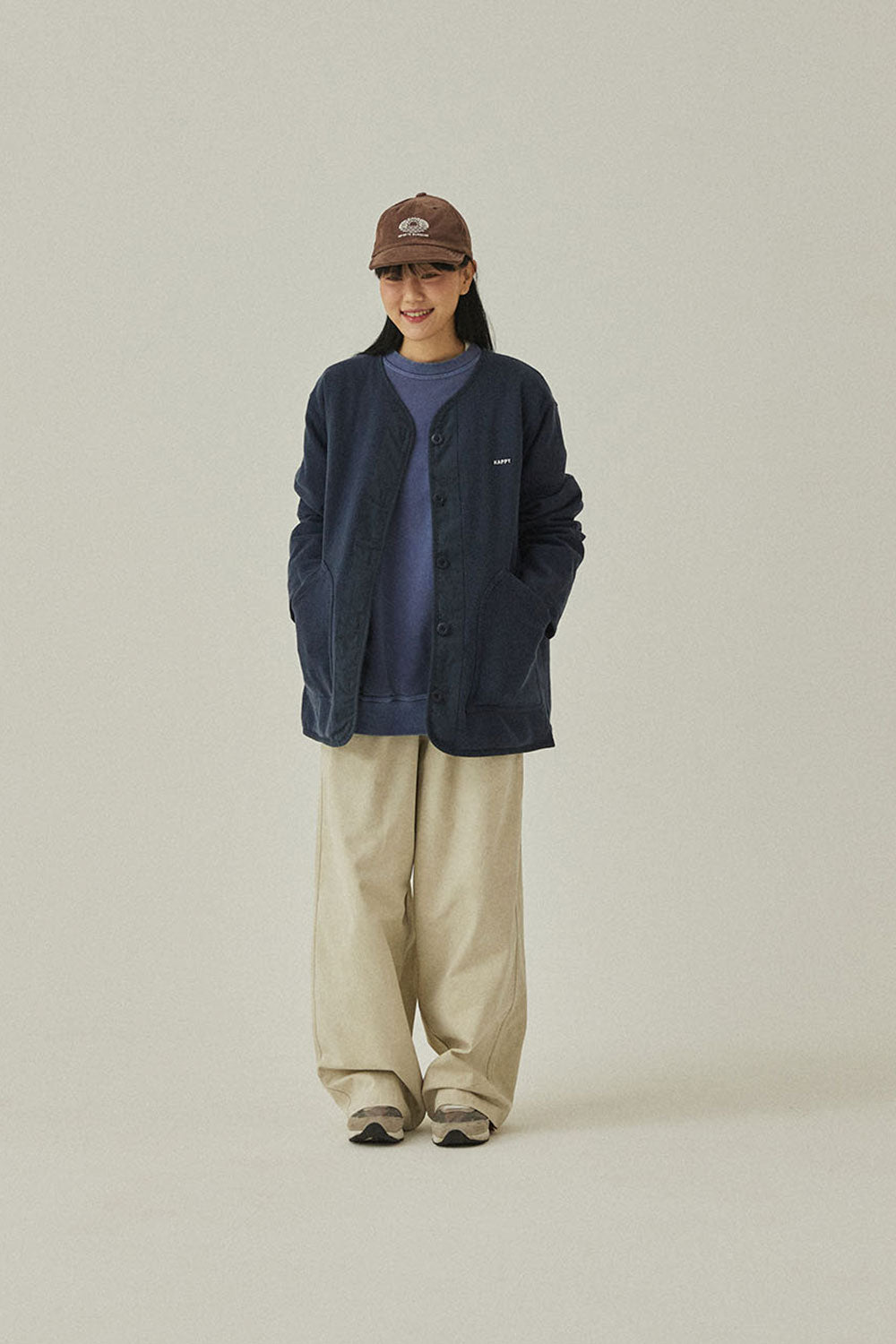 Pigment Two Tuck Wide Pants (Cream)