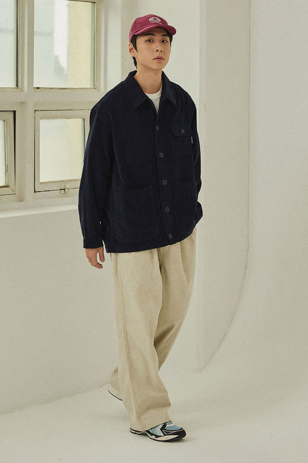 Pigment Two Tuck Wide Pants (Cream)