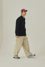 Pigment Two Tuck Wide Pants (Cream)