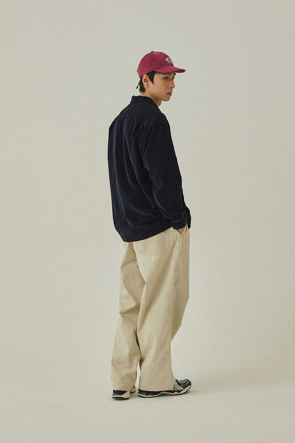 Pigment Two Tuck Wide Pants (Cream)