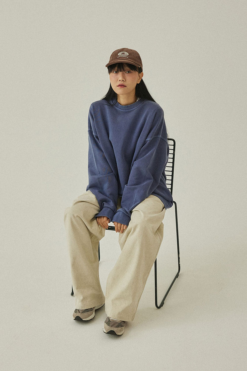 Pigment Two Tuck Wide Pants (Cream)