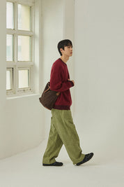 Pigment Two Tuck Wide Pants (Khaki)