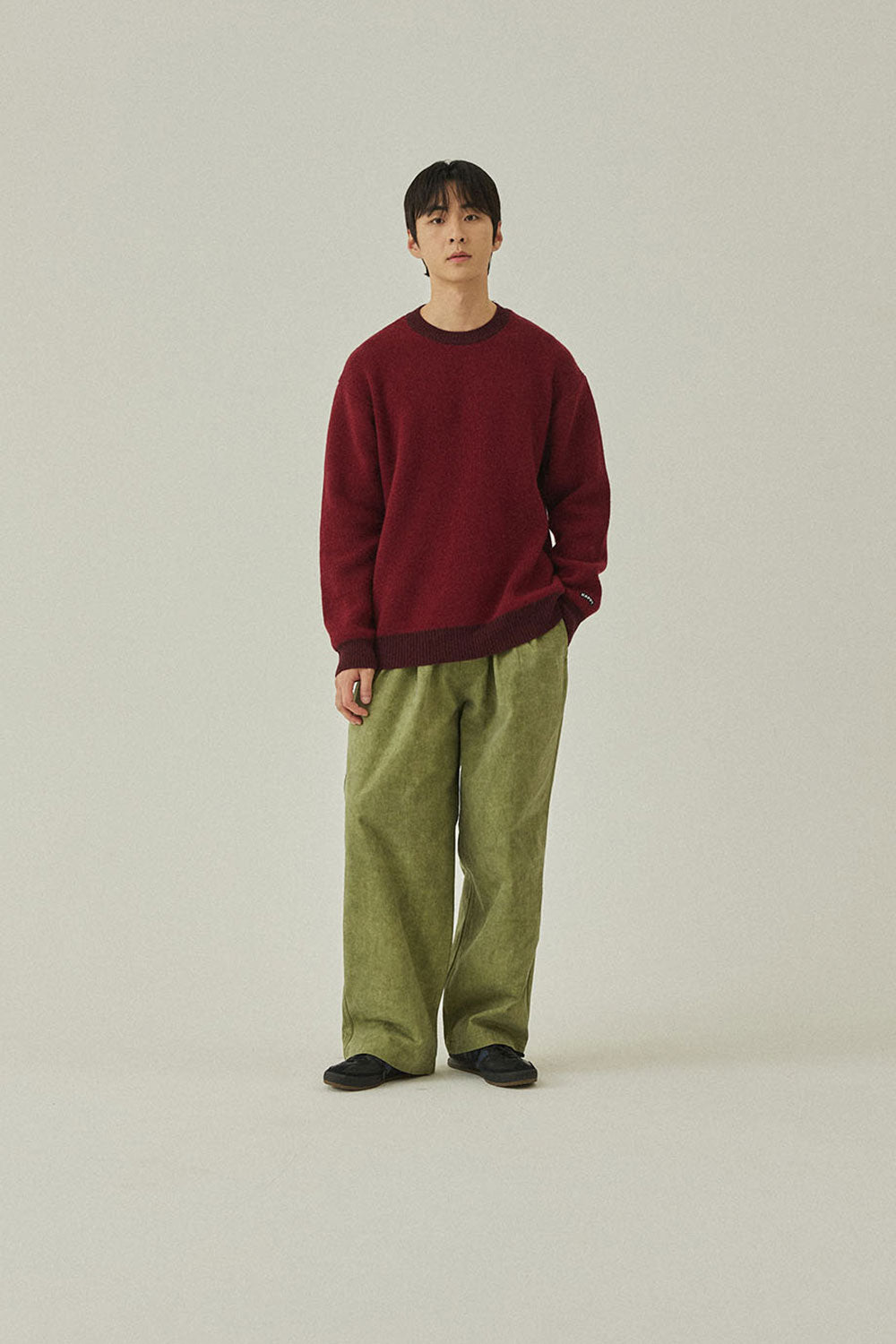 Pigment Two Tuck Wide Pants (Khaki)