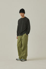 Pigment Two Tuck Wide Pants (Khaki)