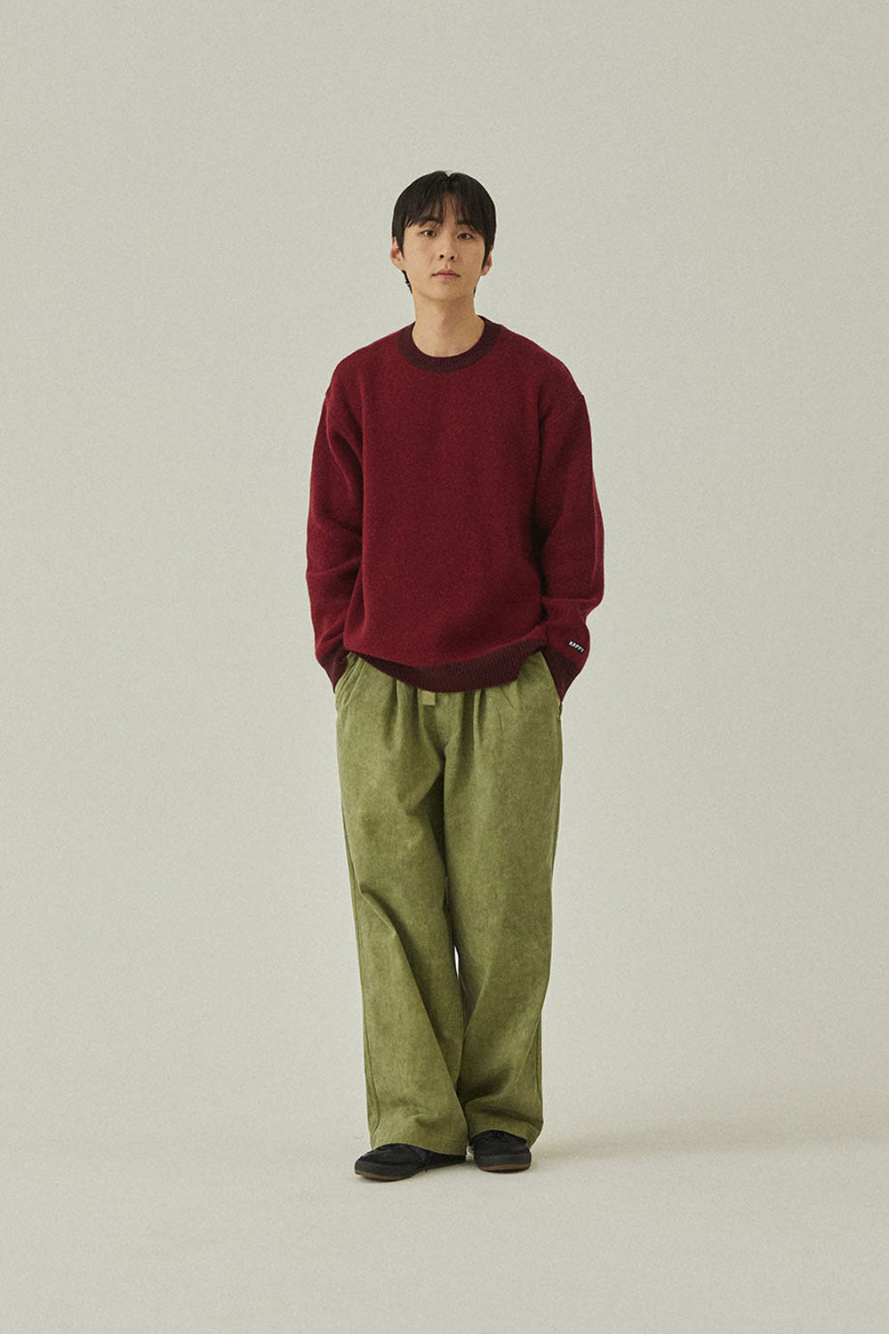 Pigment Two Tuck Wide Pants (Khaki)