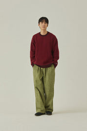 Pigment Two Tuck Wide Pants (Khaki)