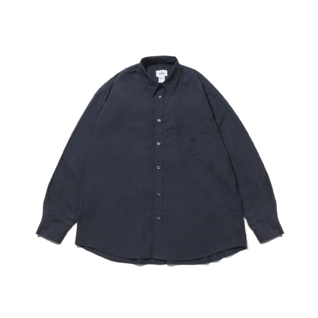Long sleeve button-up shirt on a white background