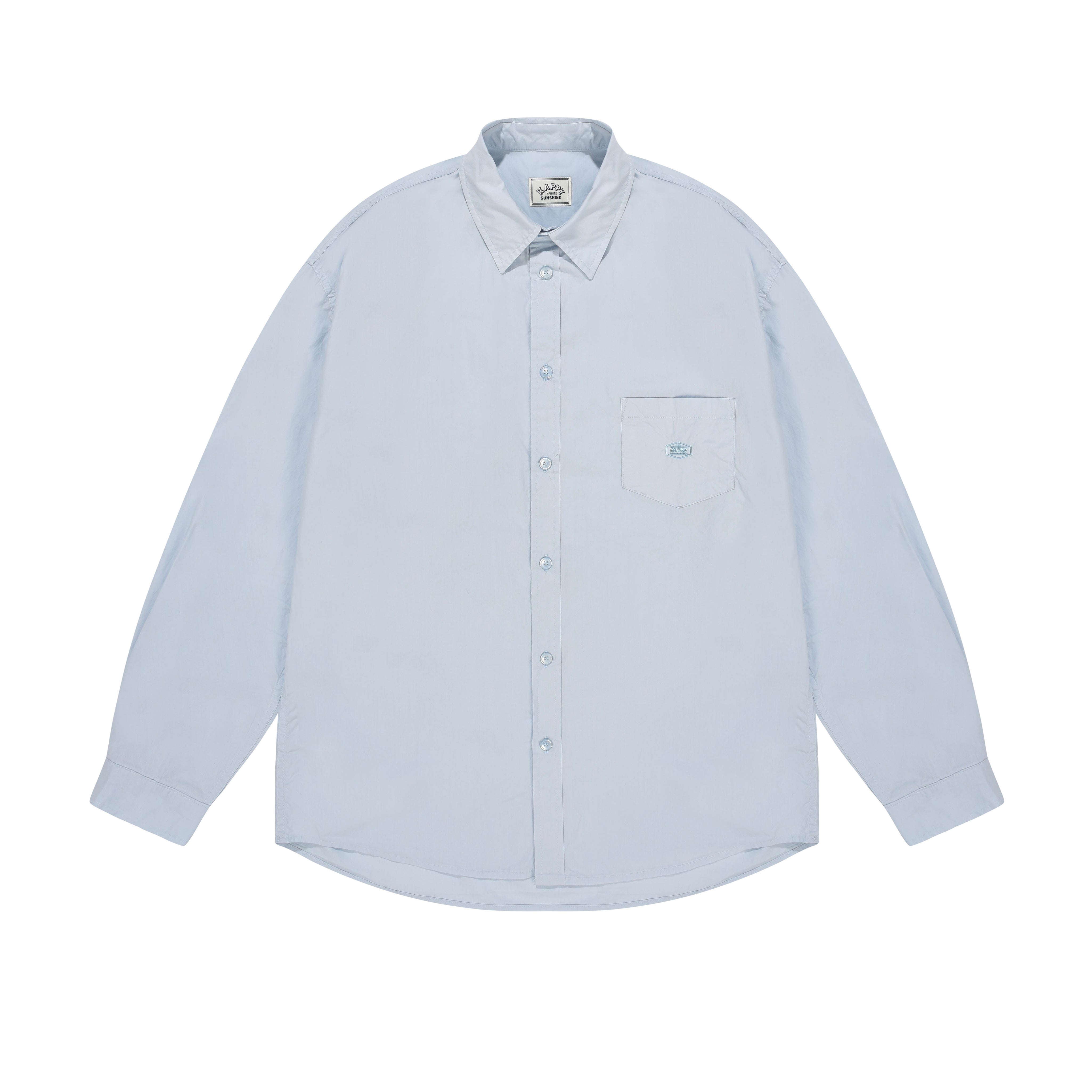 Light blue button-up shirt on a white background