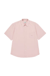 Pink short-sleeve shirt on a white background