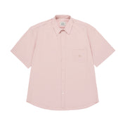 Pink short-sleeve shirt on a white background
