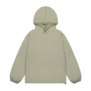 Light green hooded jacket on a white background