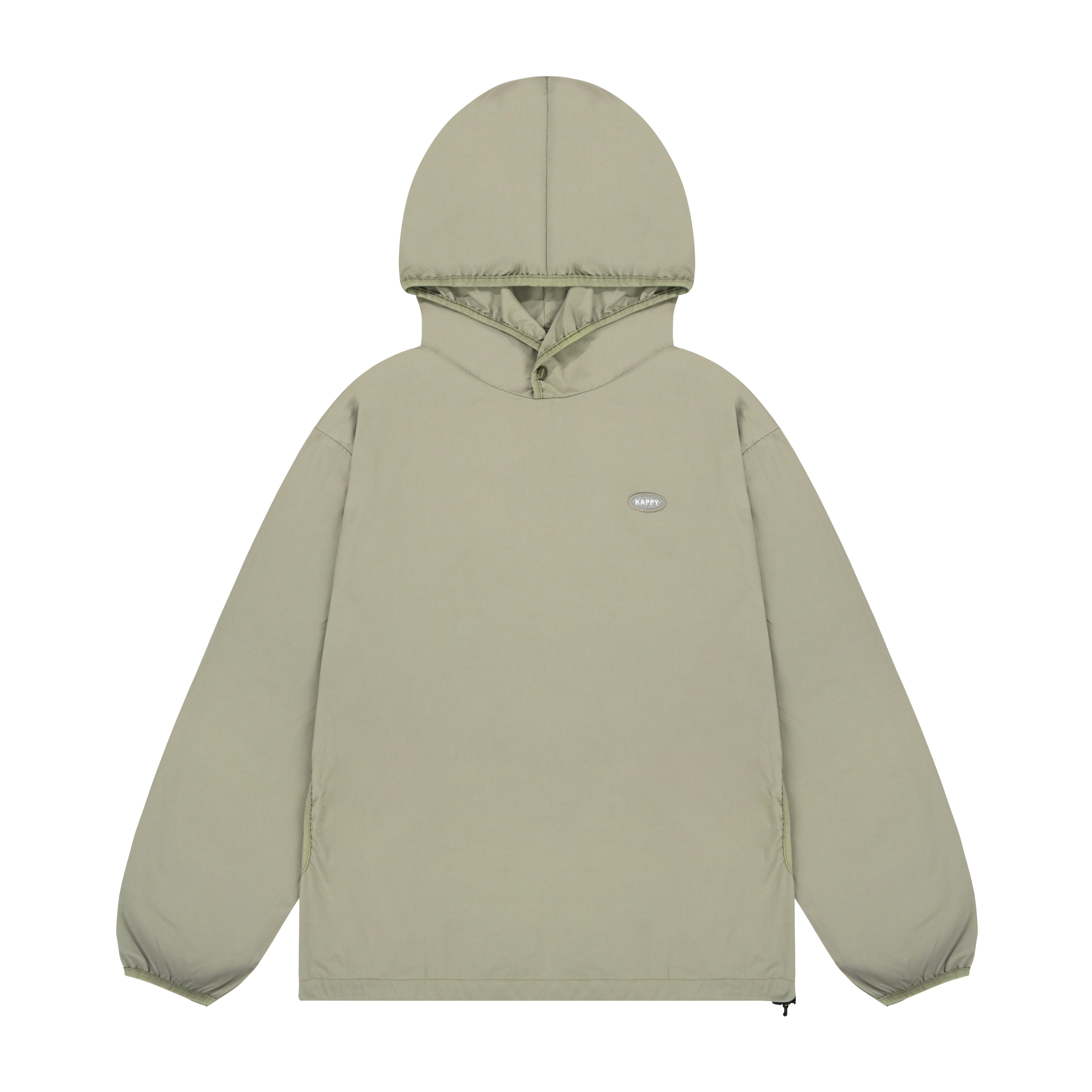 Light green hooded jacket on a white background