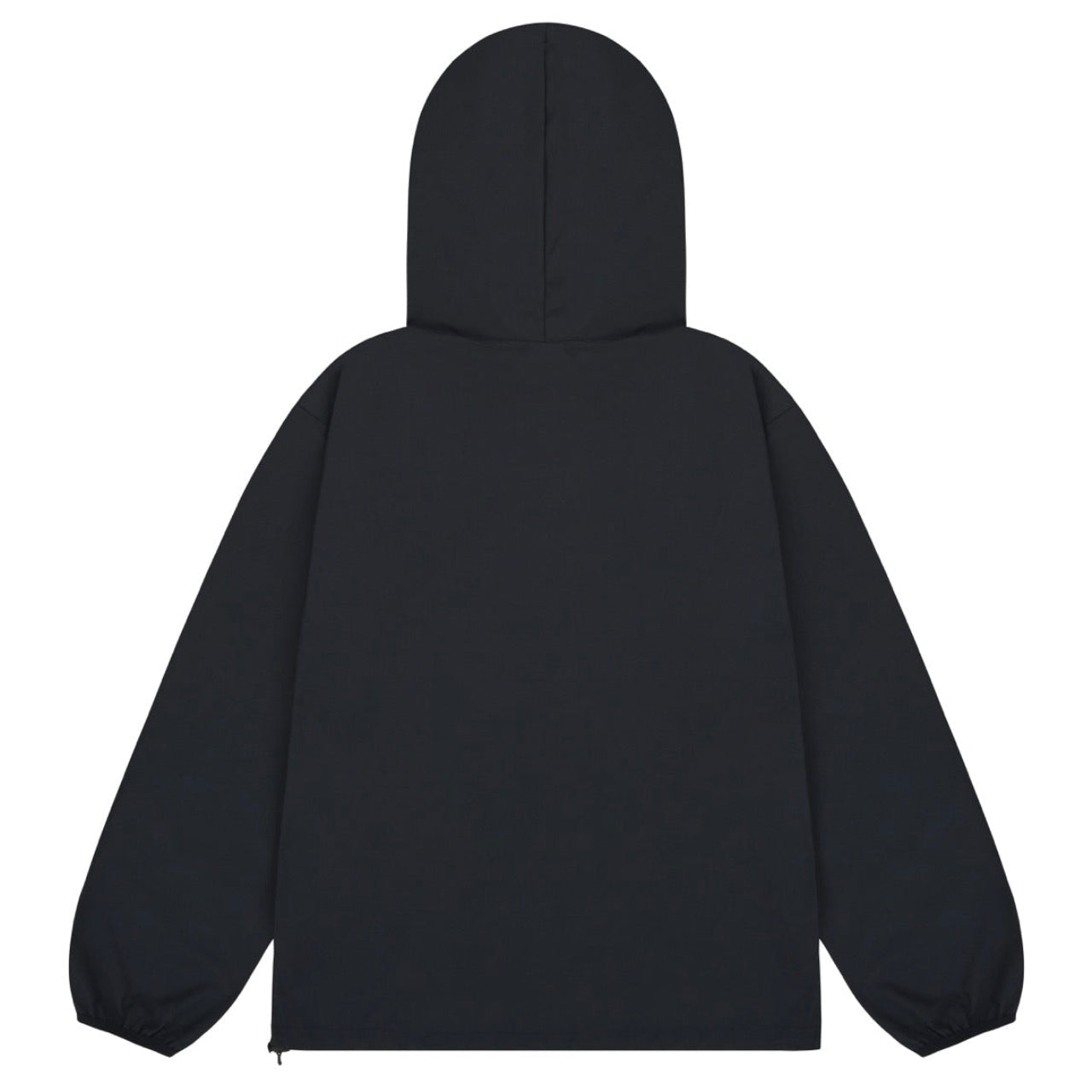 Navy hooded top on a white background