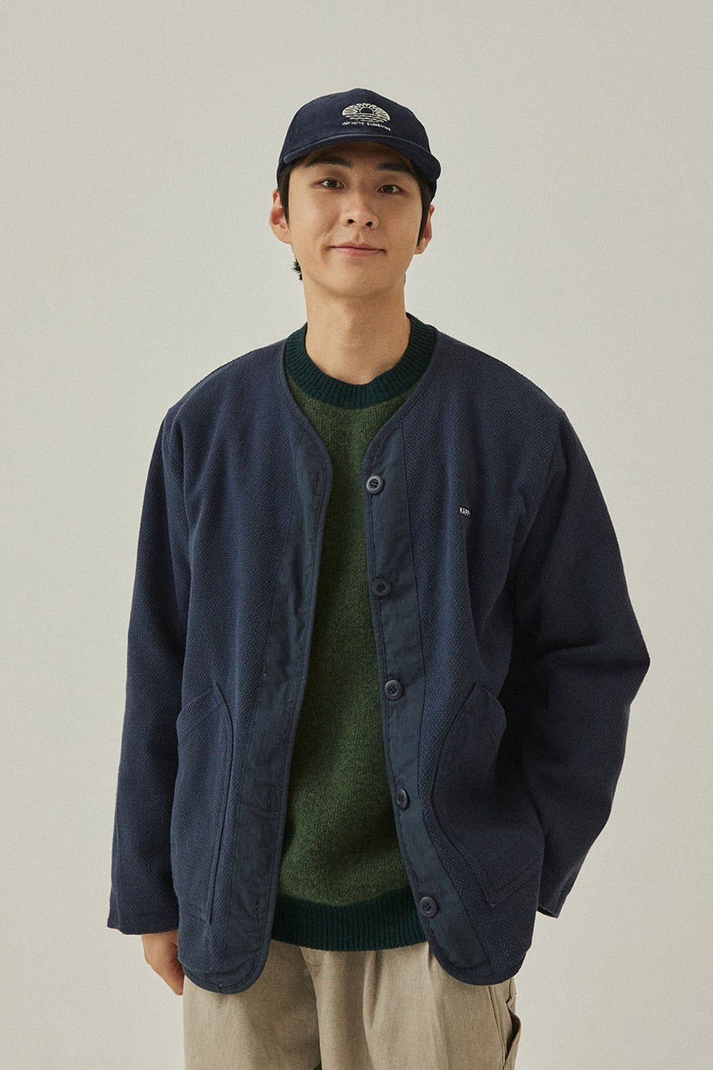 Reversible Utility Round Jacket (Navy)