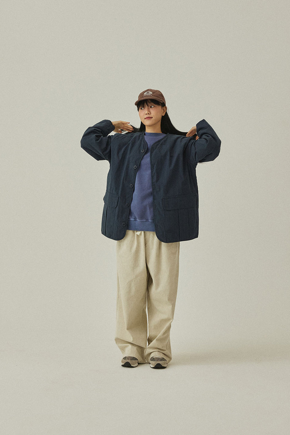 Reversible Utility Round Jacket (Navy)