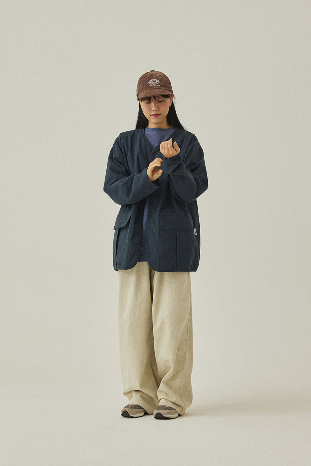 Reversible Utility Round Jacket (Navy)