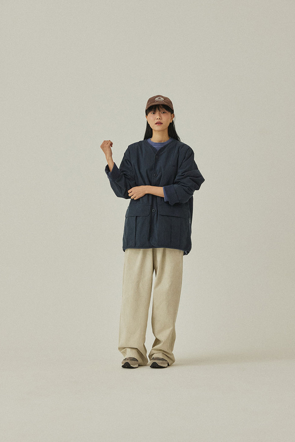 Reversible Utility Round Jacket (Navy)