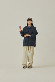 Reversible Utility Round Jacket (Navy)
