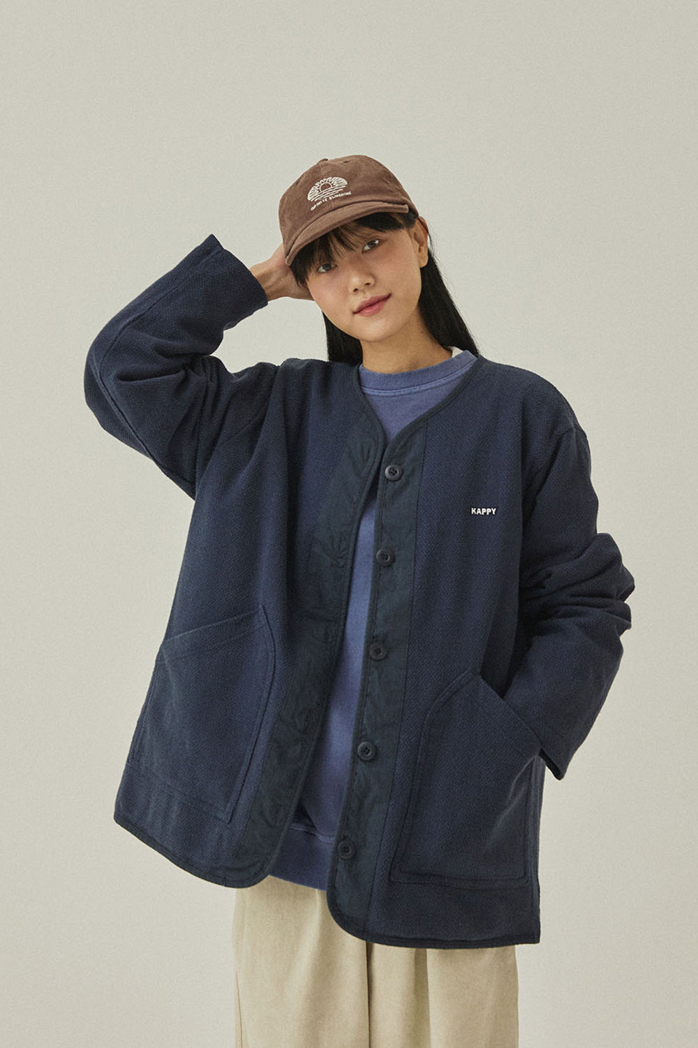 Reversible Utility Round Jacket (Navy)