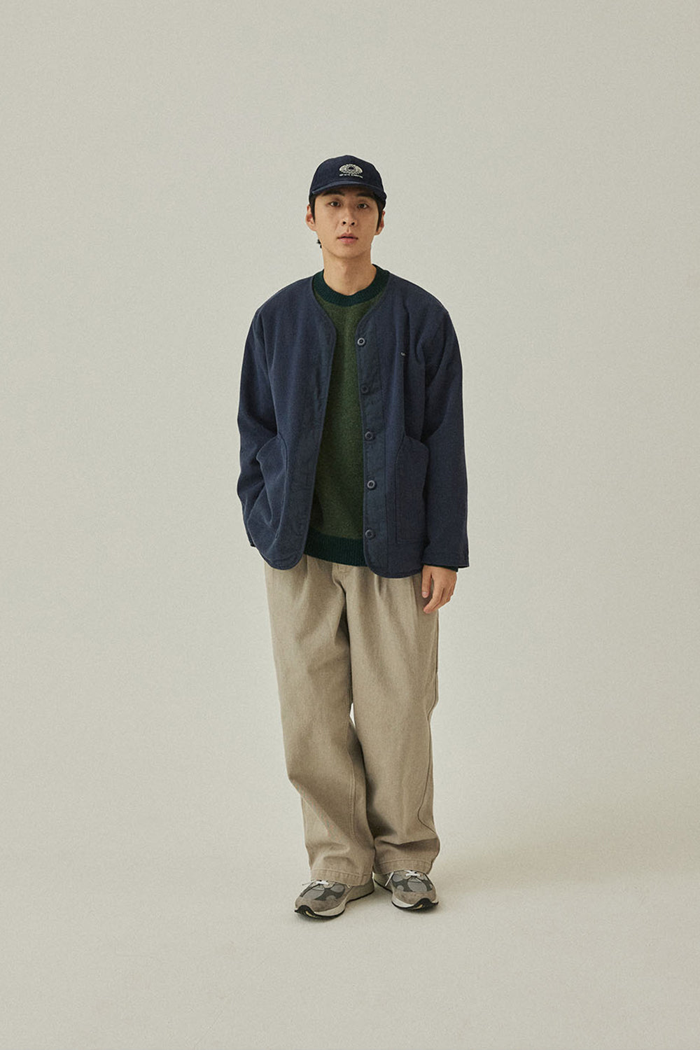 Reversible Utility Round Jacket (Navy)