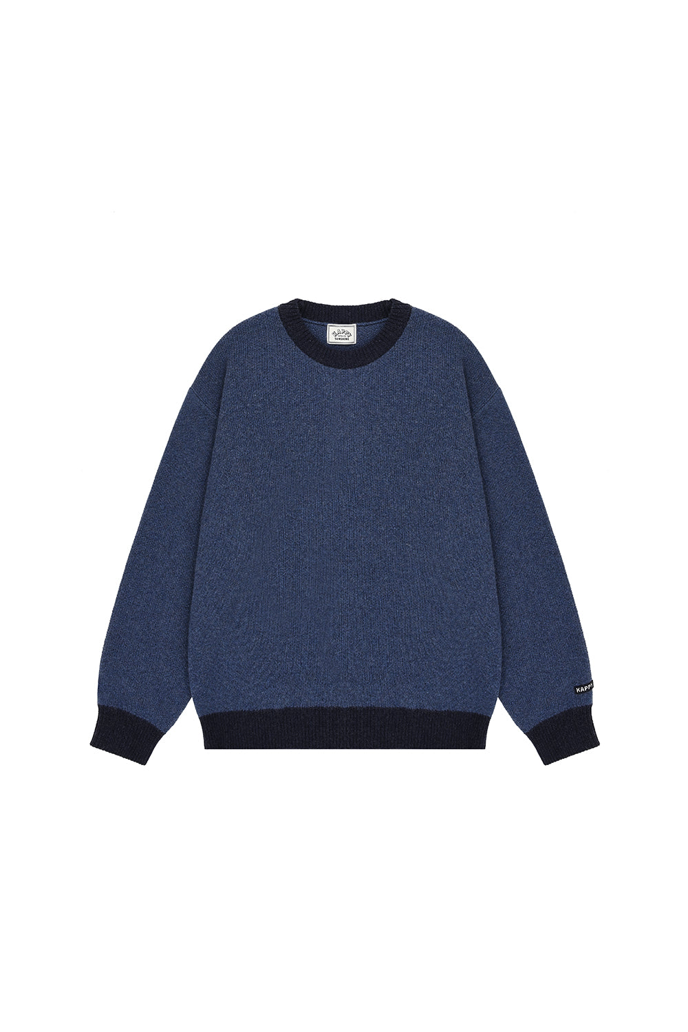 Ringer Round Wool Knit (Blue)