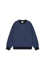 Ringer Round Wool Knit (Blue)