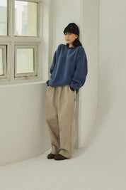 Ringer Round Wool Knit (Blue)