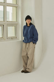 Ringer Round Wool Knit (Blue)