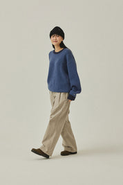 Ringer Round Wool Knit (Blue)