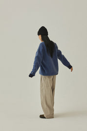 Ringer Round Wool Knit (Blue)