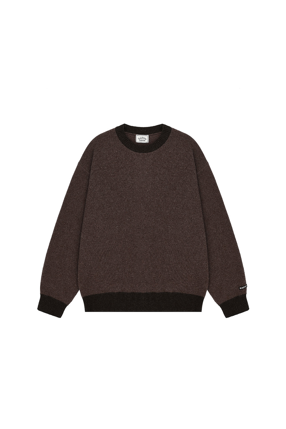 Ringer Round Wool Knit (Brown)