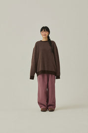Ringer Round Wool Knit (Brown)