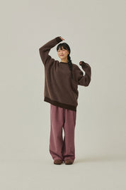 Ringer Round Wool Knit (Brown)