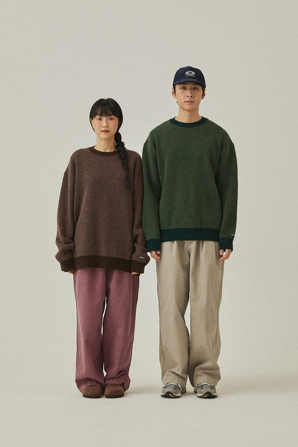 Ringer Round Wool Knit (Brown)