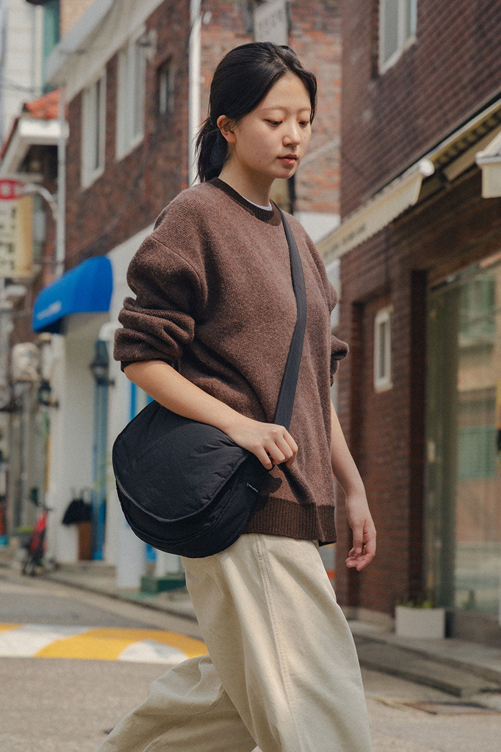 Ringer Round Wool Knit (Brown)