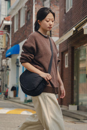 Ringer Round Wool Knit (Brown)
