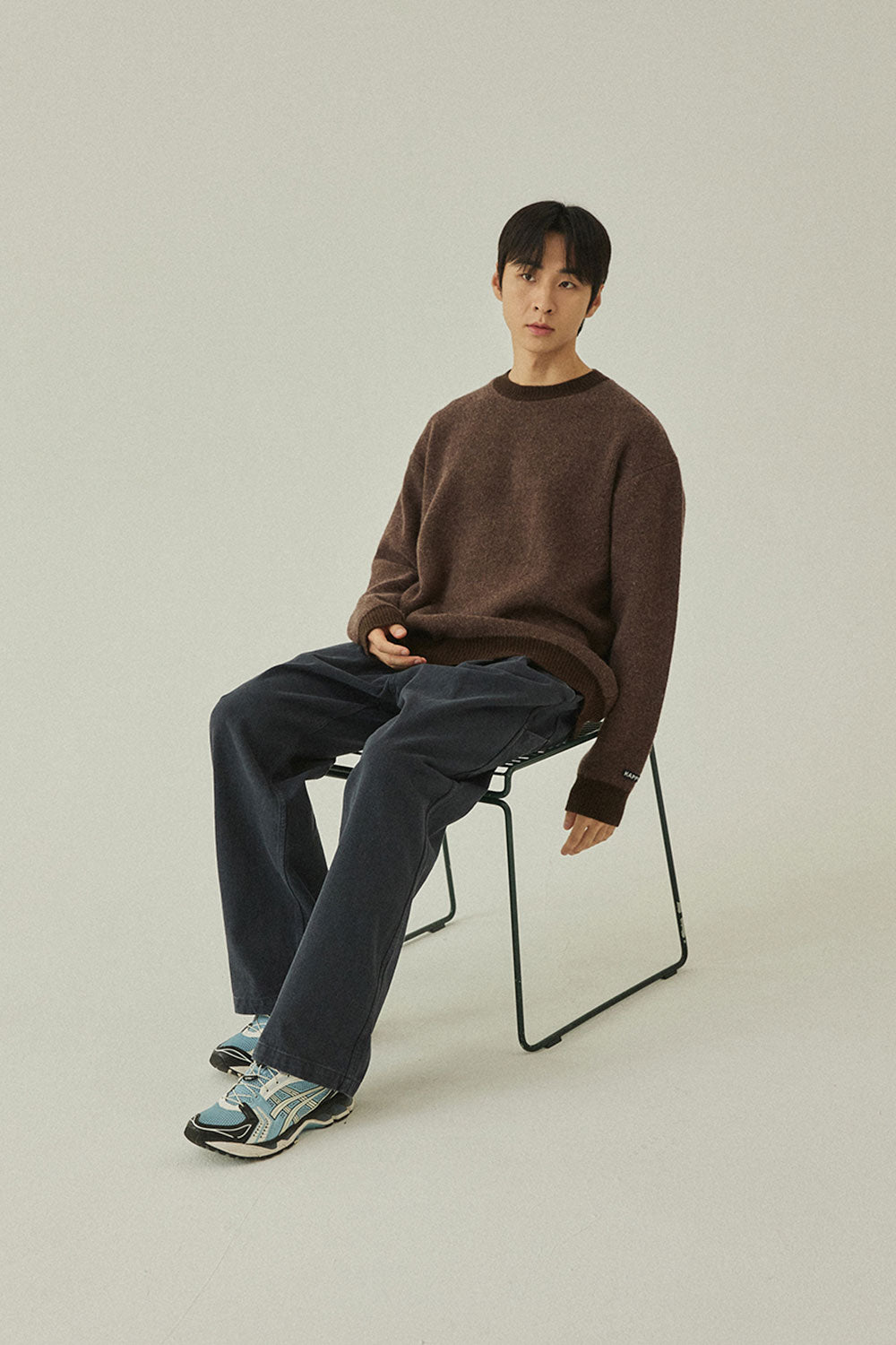 Ringer Round Wool Knit (Brown)