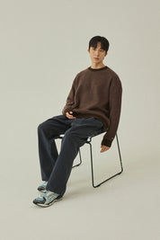 Ringer Round Wool Knit (Brown)
