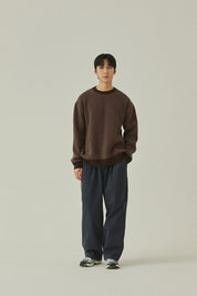Ringer Round Wool Knit (Brown)