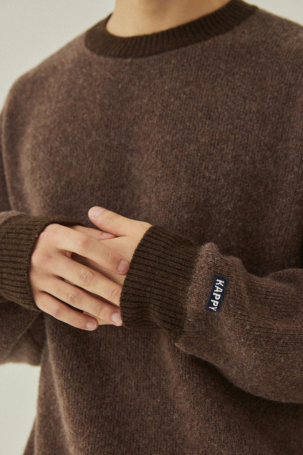 Ringer Round Wool Knit (Brown)