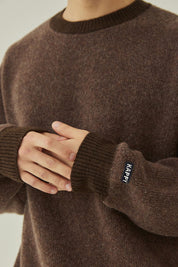 Ringer Round Wool Knit (Brown)