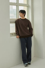 Ringer Round Wool Knit (Brown)