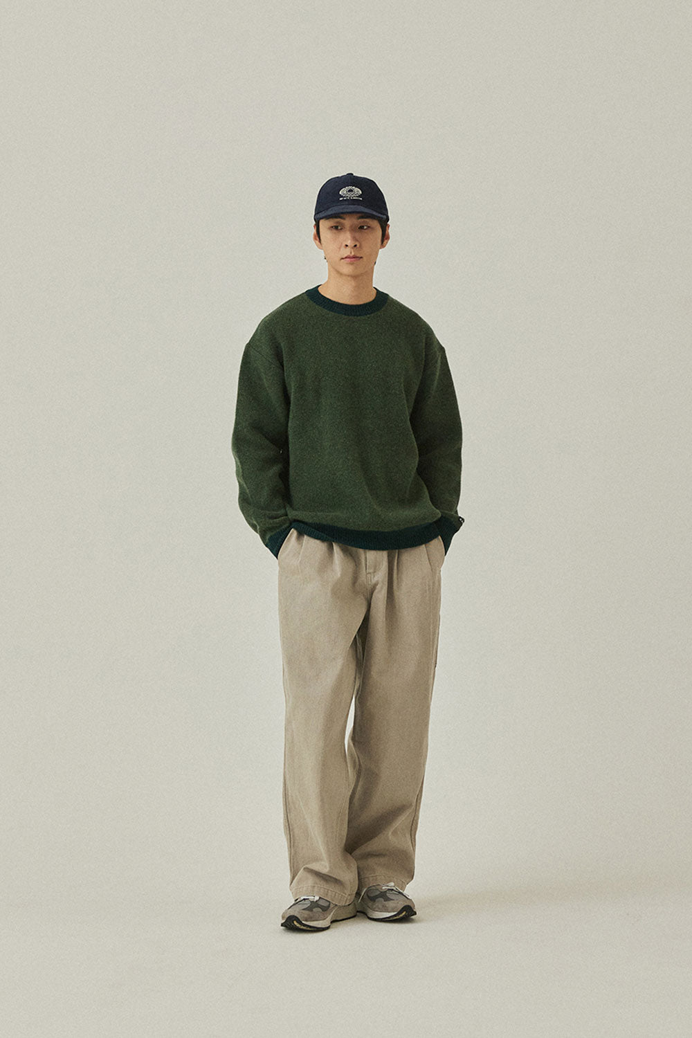 Ringer Round Wool Knit (Green)