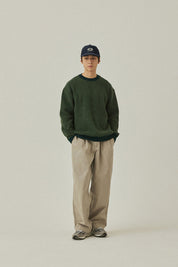 Ringer Round Wool Knit (Green)