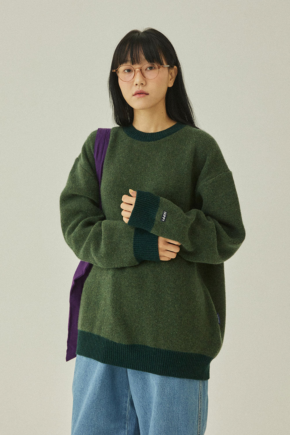 Ringer Round Wool Knit (Green)