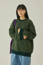 Ringer Round Wool Knit (Green)