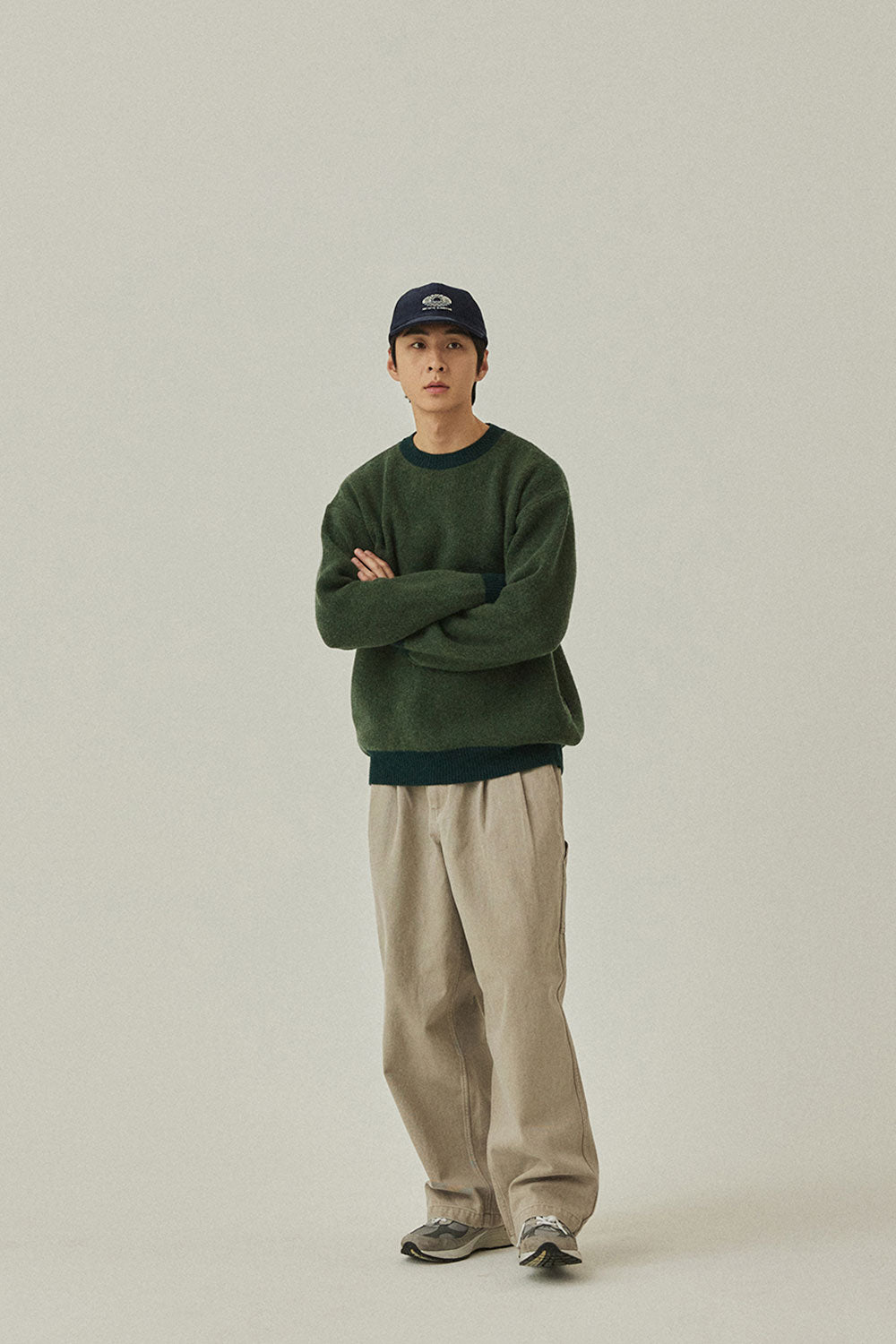 Ringer Round Wool Knit (Green)