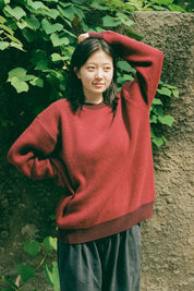 Ringer Round Wool Knit (Red)